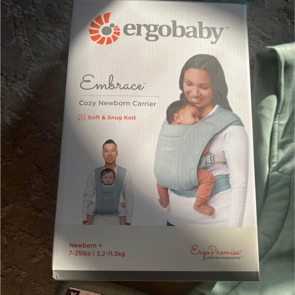 Ergobaby Embrace Cozy Newborn Carrier in jade green One Size 7-25lbs